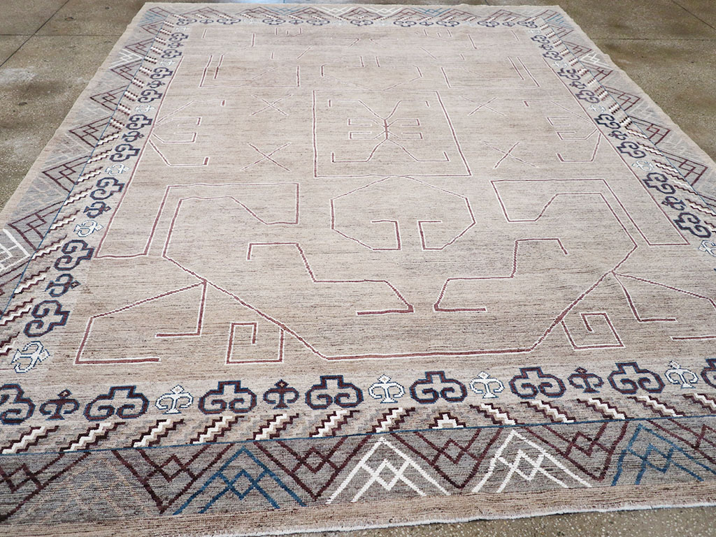 Modern East Turkestan Khotan Room Size Carpet, No.32382 - Gsblank