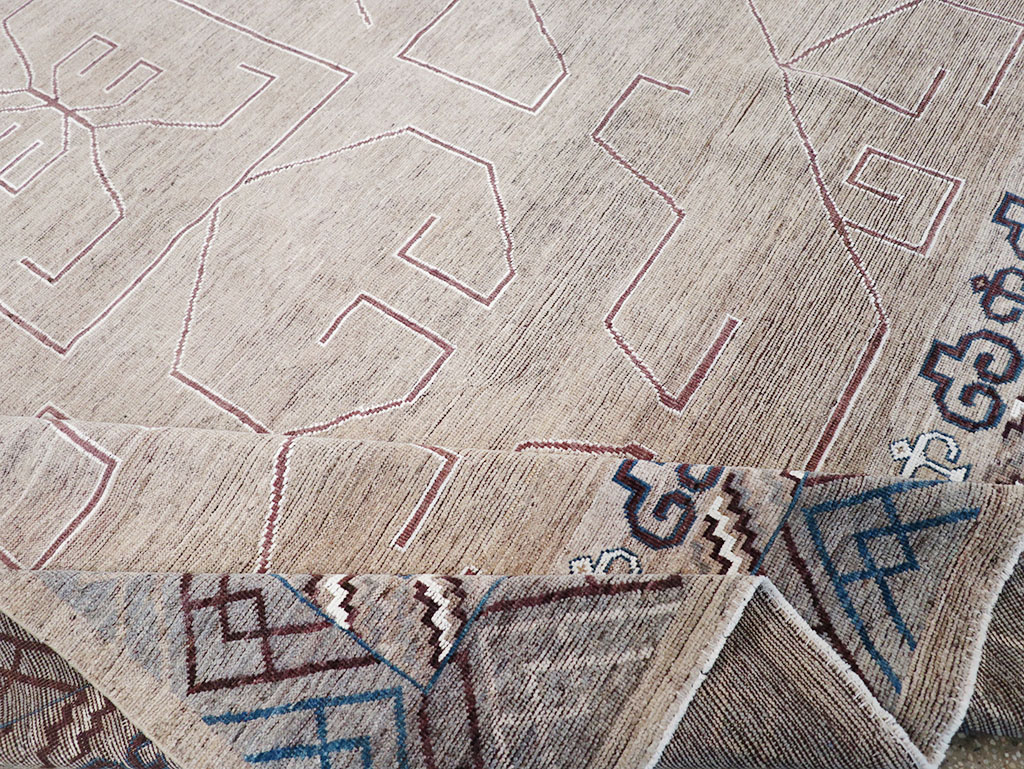 Modern East Turkestan Khotan Room Size Carpet, No.32382 - Gsblank