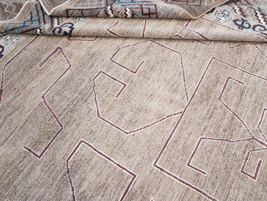 Modern East Turkestan Khotan Room Size Carpet, No.32382 - Gsblank