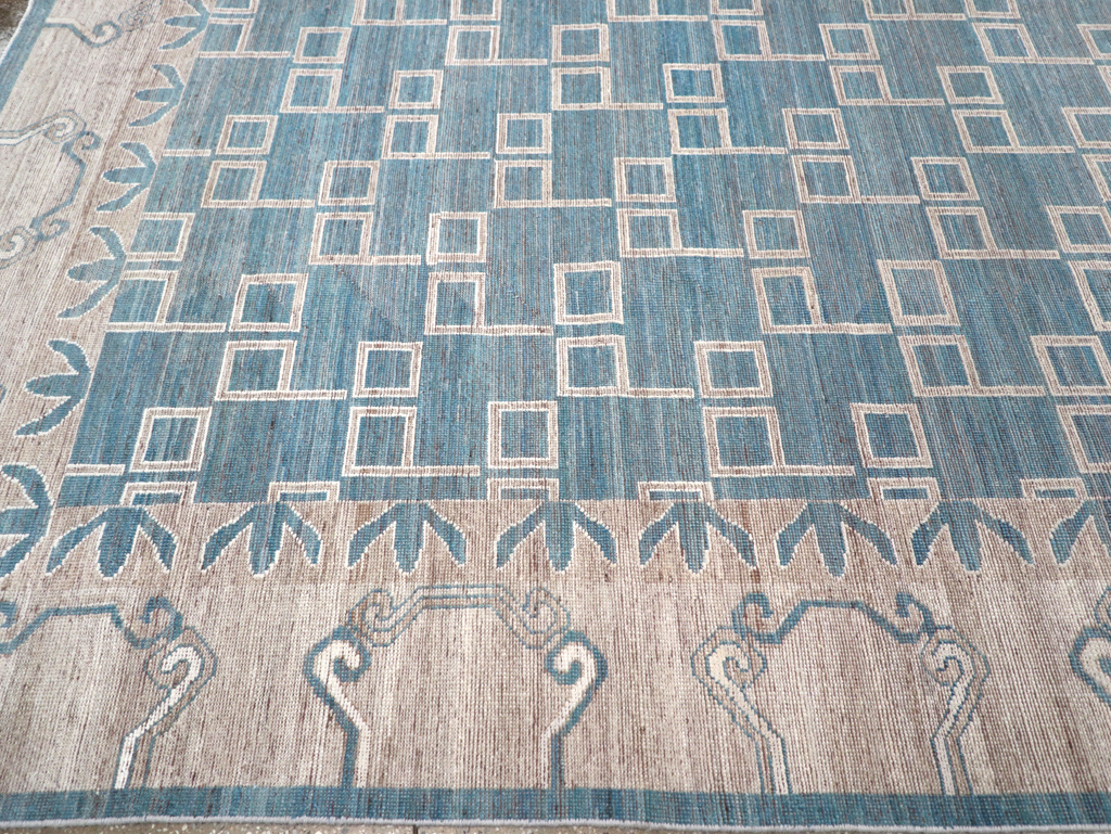 Modern East Turkestan Khotan Room Size Carpet, No.32383 - Gsblank