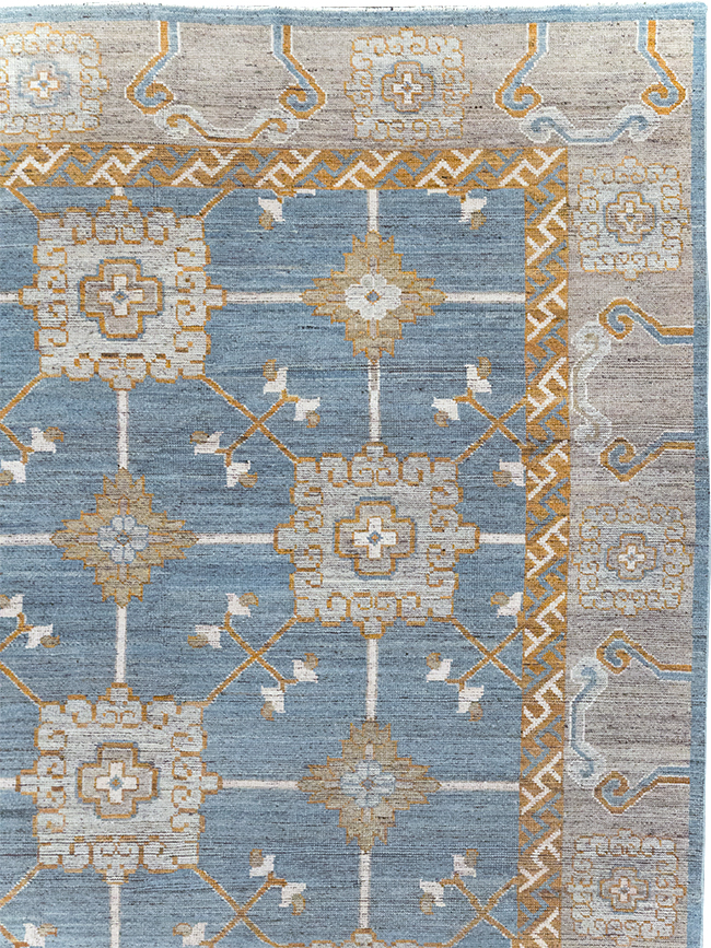 Modern East Turkestan Khotan Room Size Carpet, No.32384 - Gsblank