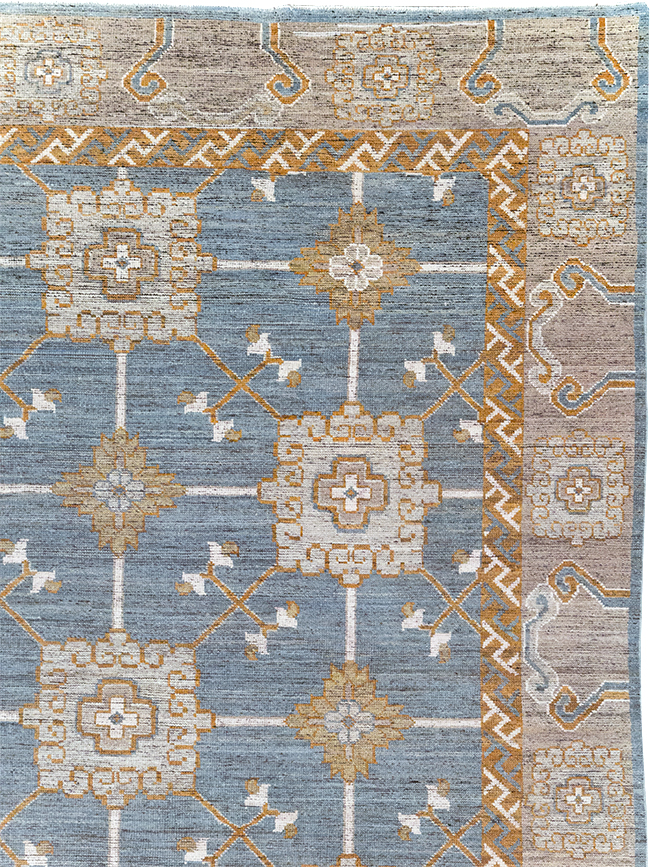Modern East Turkestan Khotan Room Size Carpet, No.32384 - Gsblank