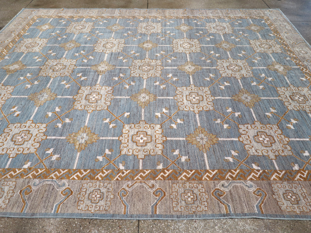 Modern East Turkestan Khotan Room Size Carpet, No.32384 - Gsblank