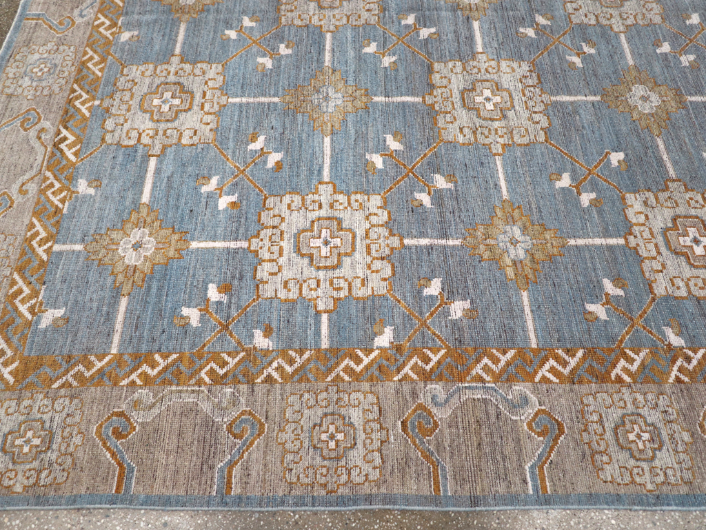 Modern East Turkestan Khotan Room Size Carpet, No.32384 - Gsblank