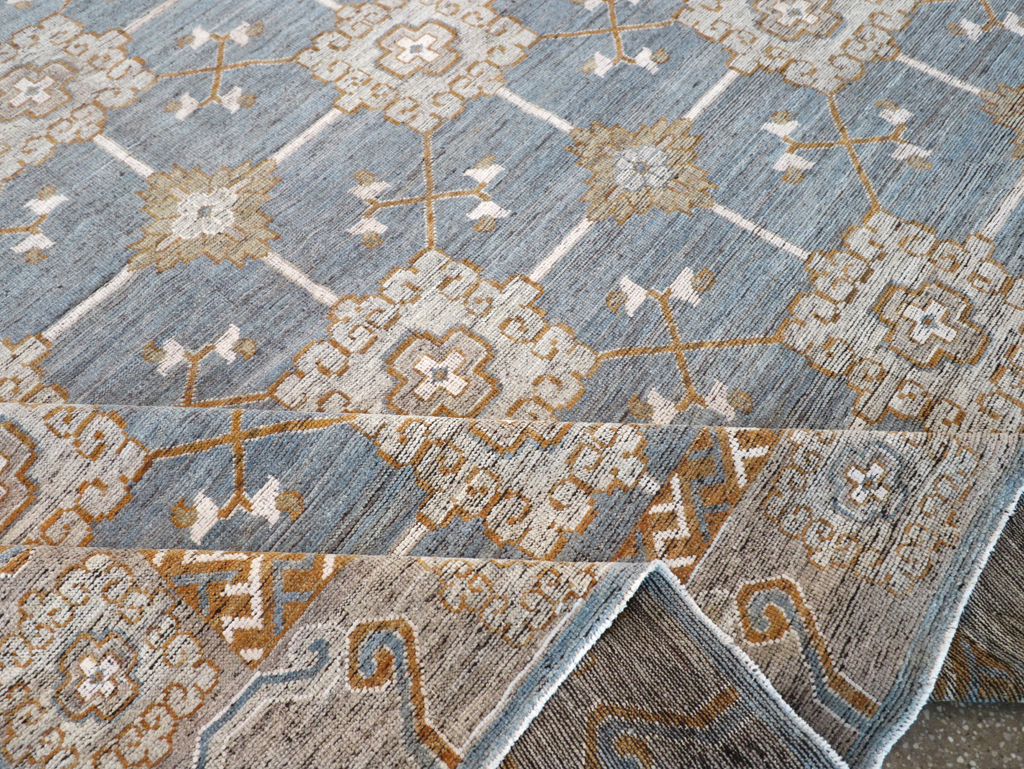 Modern East Turkestan Khotan Room Size Carpet, No.32384 - Gsblank