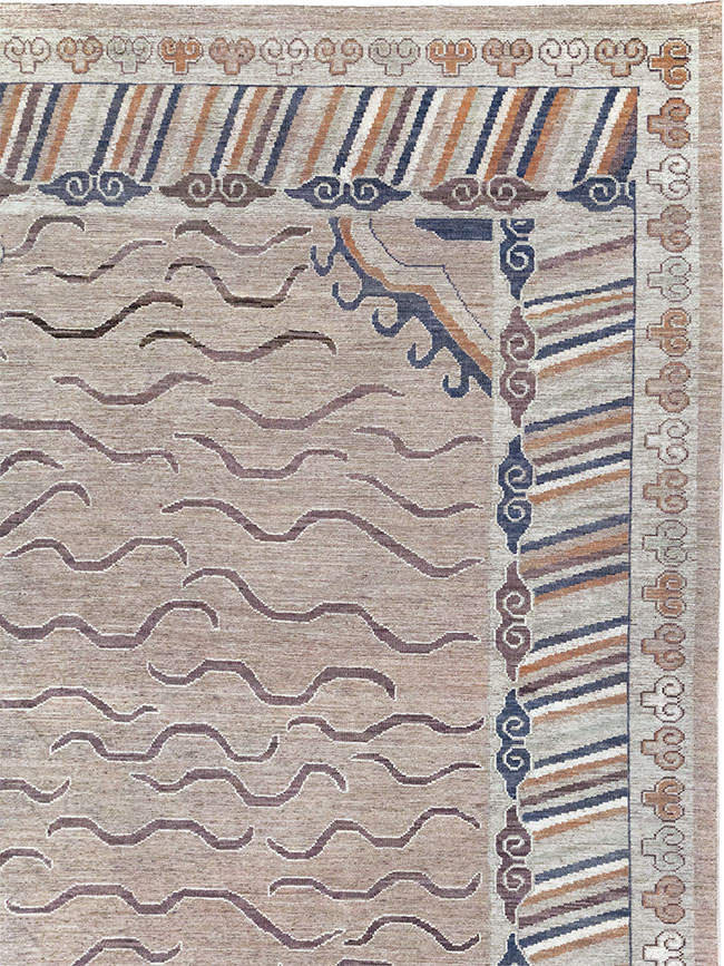 Modern East Turkestan Khotan Large Room Size Carpet, No.32385 - Gsblank