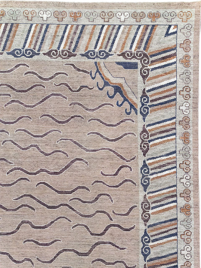 Modern East Turkestan Khotan Large Room Size Carpet, No.32385 - Gsblank