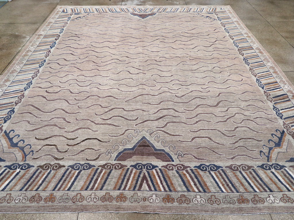 Modern East Turkestan Khotan Large Room Size Carpet, No.32385 - Gsblank