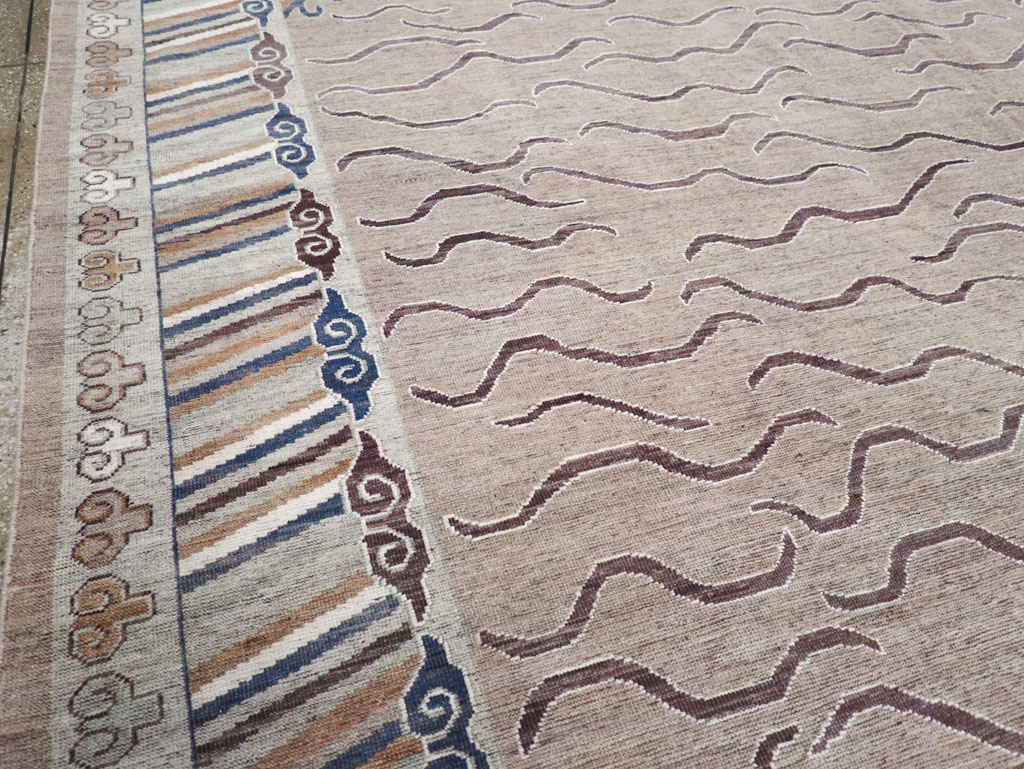 Modern East Turkestan Khotan Large Room Size Carpet, No.32385 - Gsblank