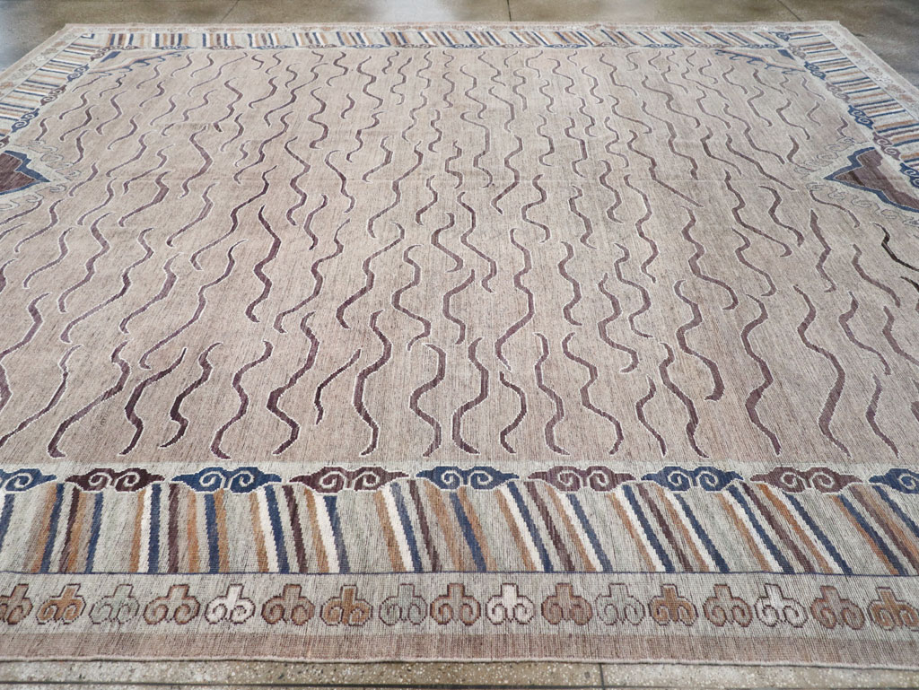 Modern East Turkestan Khotan Large Room Size Carpet, No.32385 - Gsblank