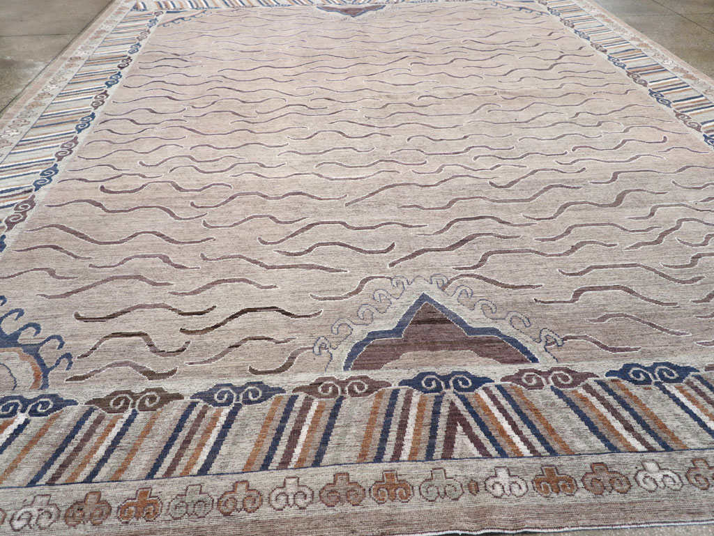 Modern East Turkestan Khotan Large Room Size Carpet, No.32385 - Gsblank