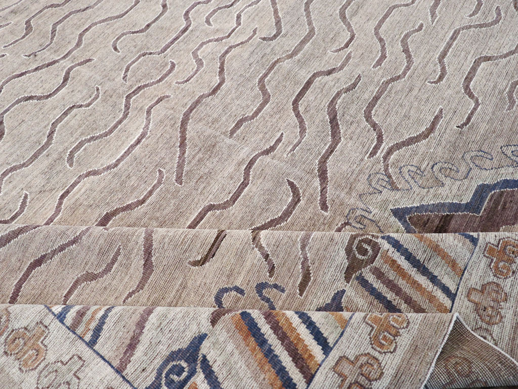 Modern East Turkestan Khotan Large Room Size Carpet, No.32385 - Gsblank