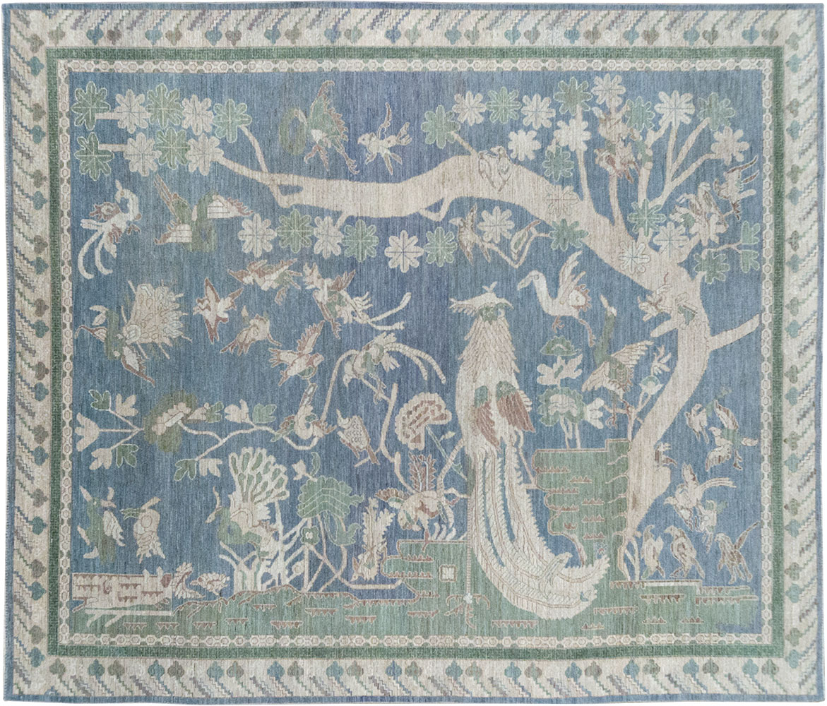 Contemporary East Turkestan Khotan Pictorial Room Size Carpet, No.32387 - Gsblank