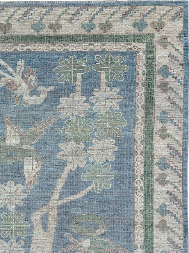 Contemporary East Turkestan Khotan Pictorial Room Size Carpet, No.32387 - Gsblank