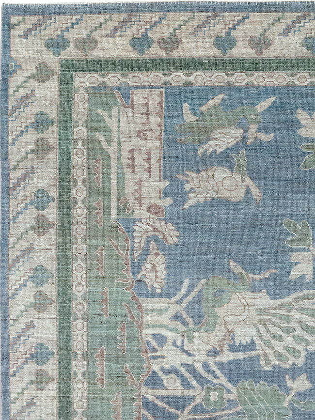 Contemporary East Turkestan Khotan Pictorial Room Size Carpet, No.32387 - Gsblank