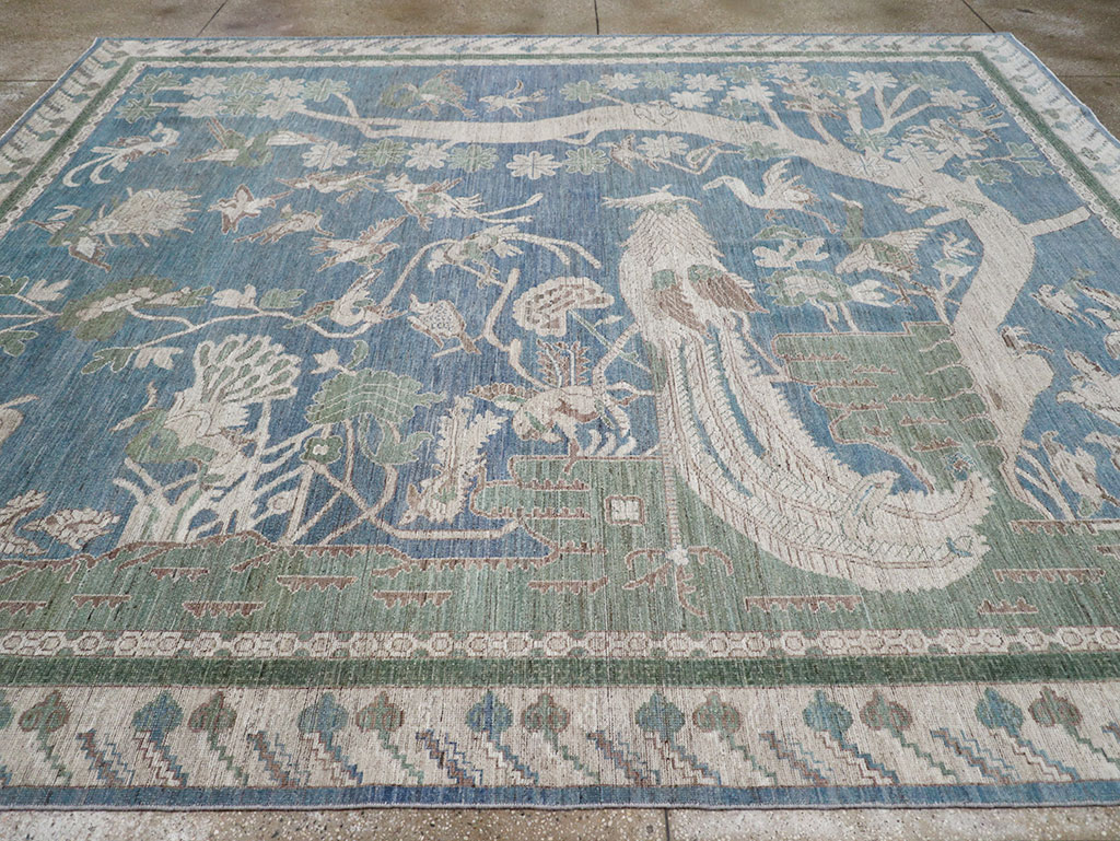 Contemporary East Turkestan Khotan Pictorial Room Size Carpet, No.32387 - Gsblank