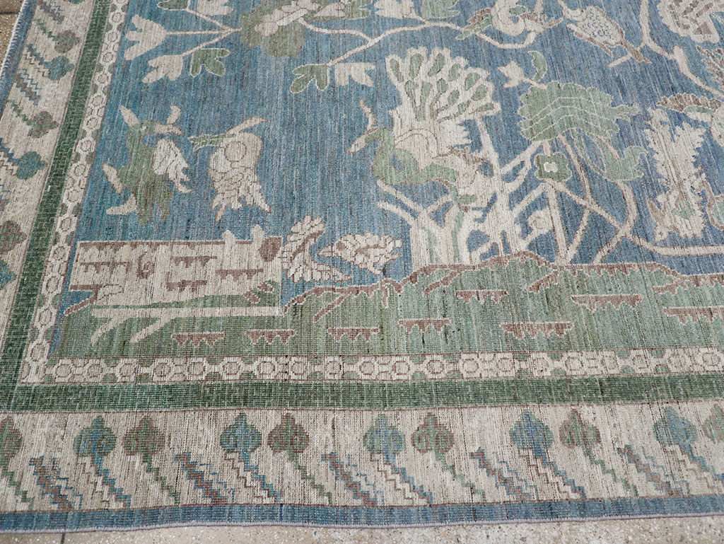 Contemporary East Turkestan Khotan Pictorial Room Size Carpet, No.32387 - Gsblank