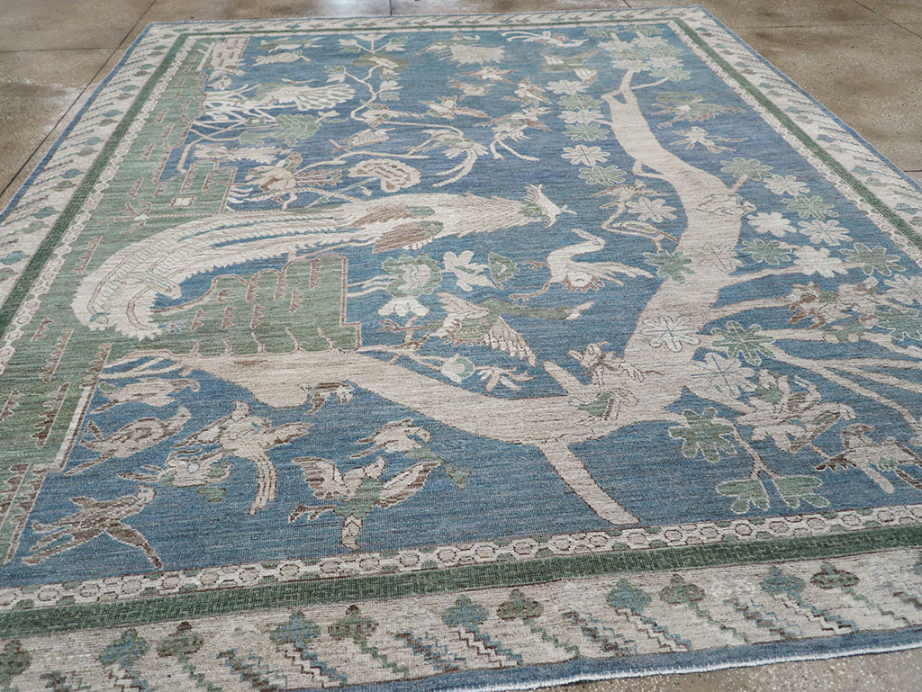 Contemporary East Turkestan Khotan Pictorial Room Size Carpet, No.32387 - Gsblank