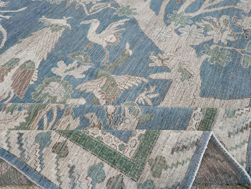 Contemporary East Turkestan Khotan Pictorial Room Size Carpet, No.32387 - Gsblank