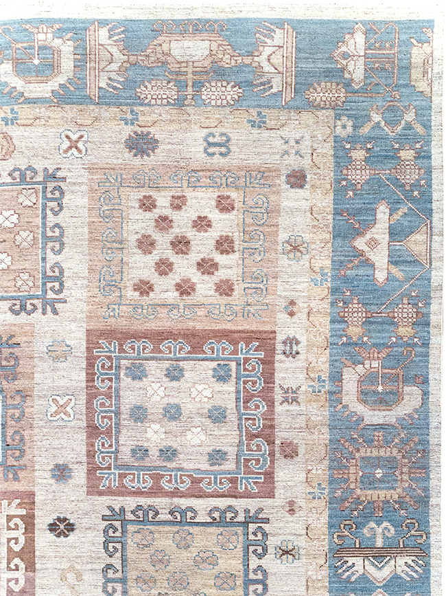 Modern East Turkestan Khotan Room Size Carpet, No.32388 - Gsblank