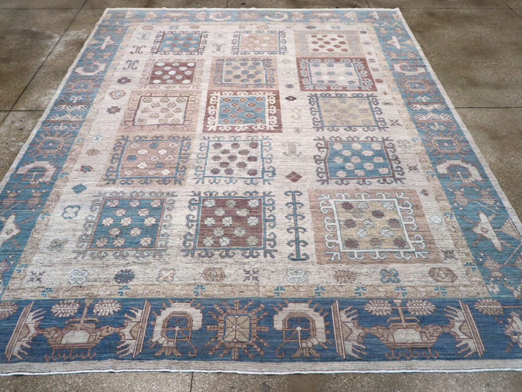 Modern East Turkestan Khotan Room Size Carpet, No.32388 - Gsblank