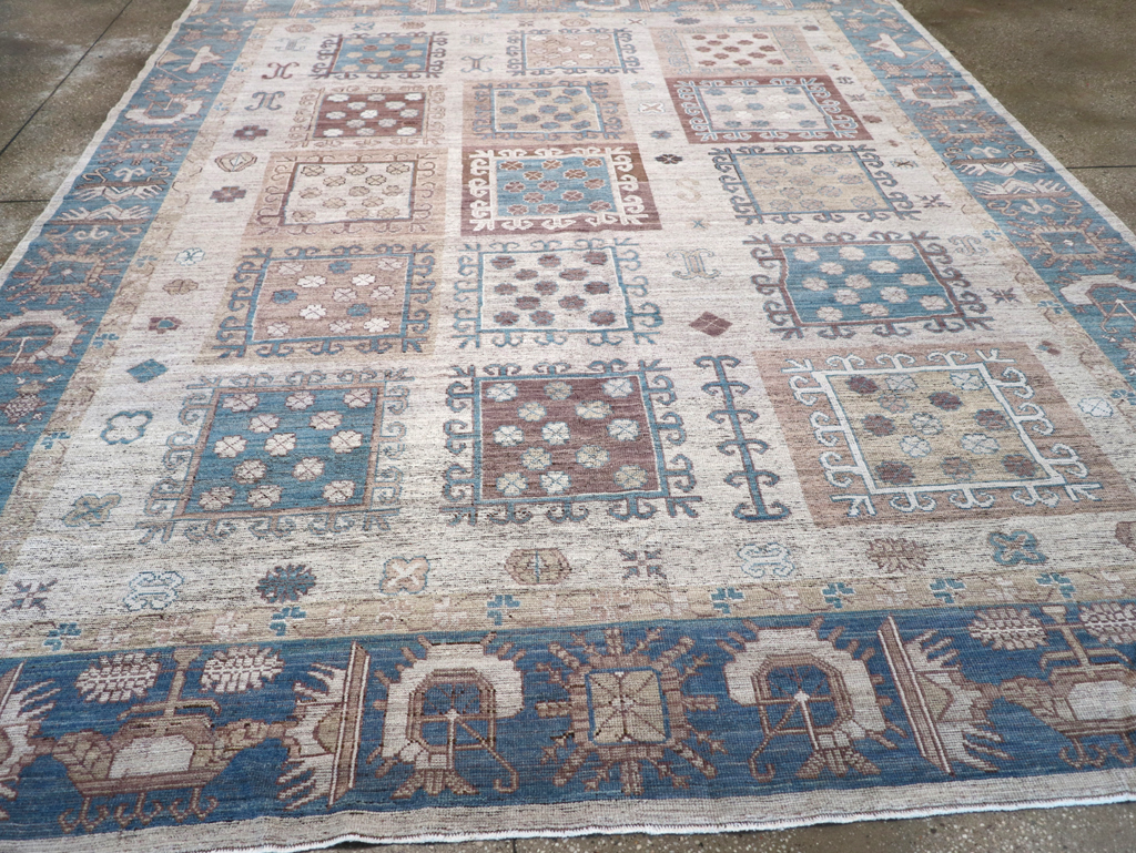 Modern East Turkestan Khotan Room Size Carpet, No.32388 - Gsblank