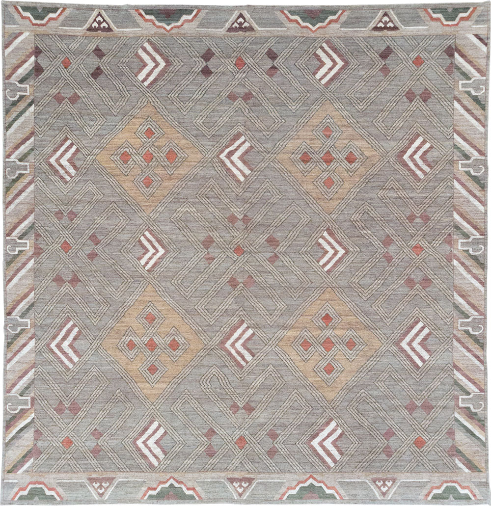 Modern East Turkestan Khotan Square Room Size Carpet, No.32390 - Gsblank