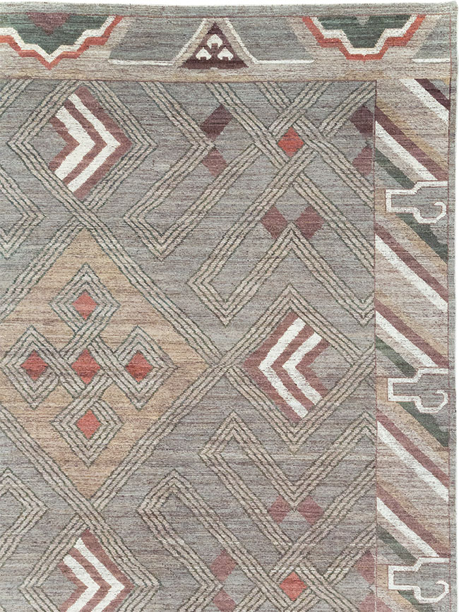 Modern East Turkestan Khotan Square Room Size Carpet, No.32390 - Gsblank