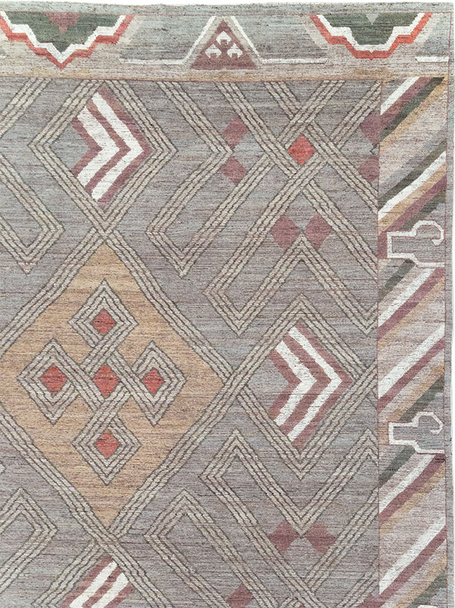 Modern East Turkestan Khotan Square Room Size Carpet, No.32390 - Gsblank