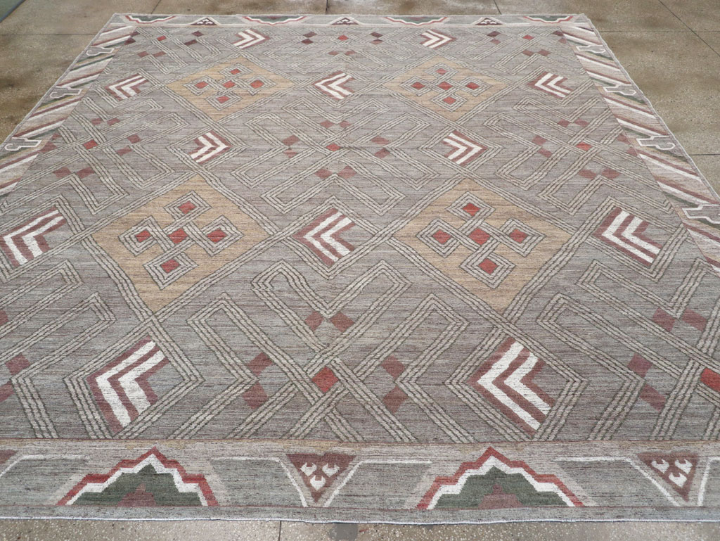 Modern East Turkestan Khotan Square Room Size Carpet, No.32390 - Gsblank