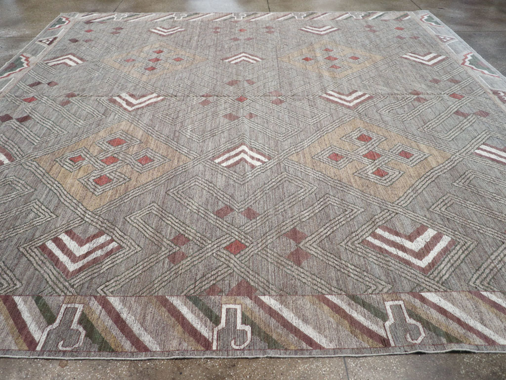 Modern East Turkestan Khotan Square Room Size Carpet, No.32390 - Gsblank