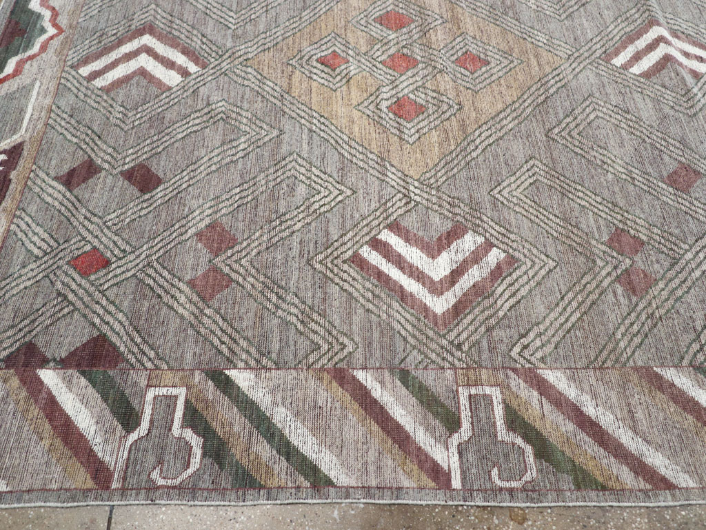 Modern East Turkestan Khotan Square Room Size Carpet, No.32390 - Gsblank