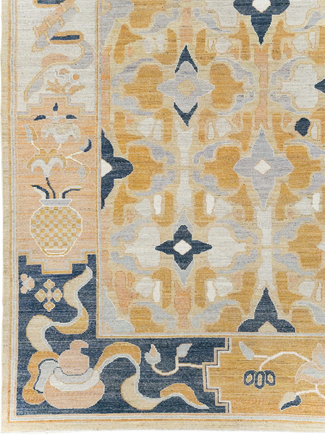 Modern East Turkestan Khotan Room Size Carpet, No.32391 - Gsblank