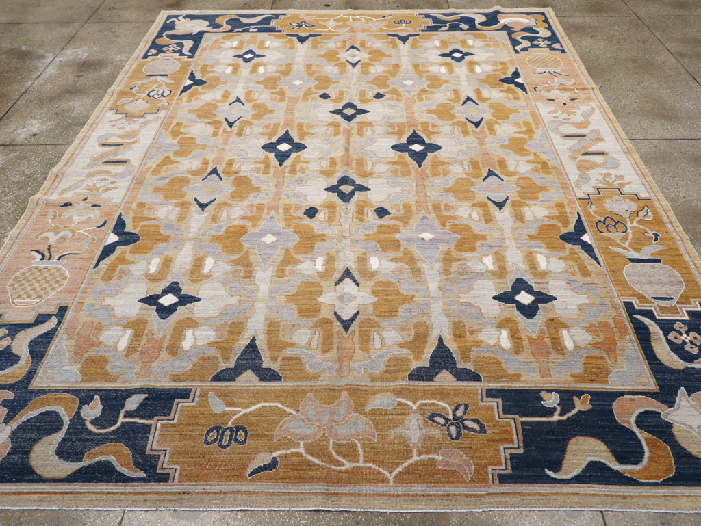Modern East Turkestan Khotan Room Size Carpet, No.32391 - Gsblank