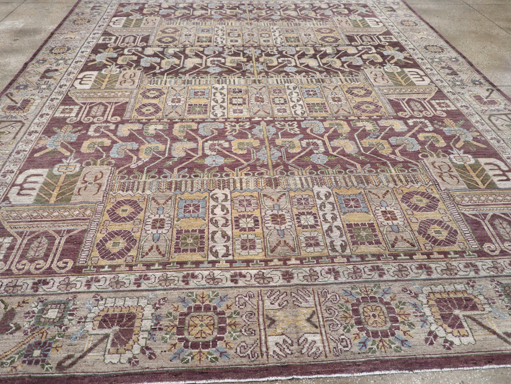 Modern East Turkestan Vase Khotan Room Size Carpet, No.32392 - Gsblank