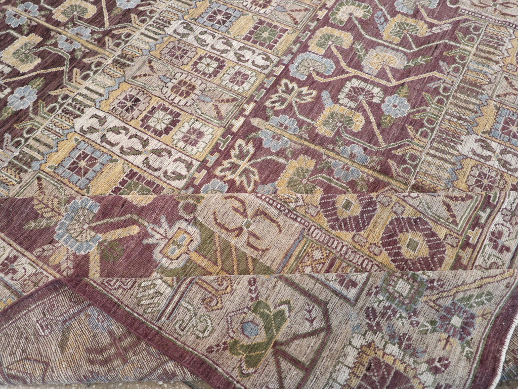 Modern East Turkestan Vase Khotan Room Size Carpet, No.32392 - Gsblank