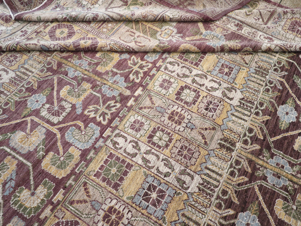 Modern East Turkestan Vase Khotan Room Size Carpet, No.32392 - Gsblank