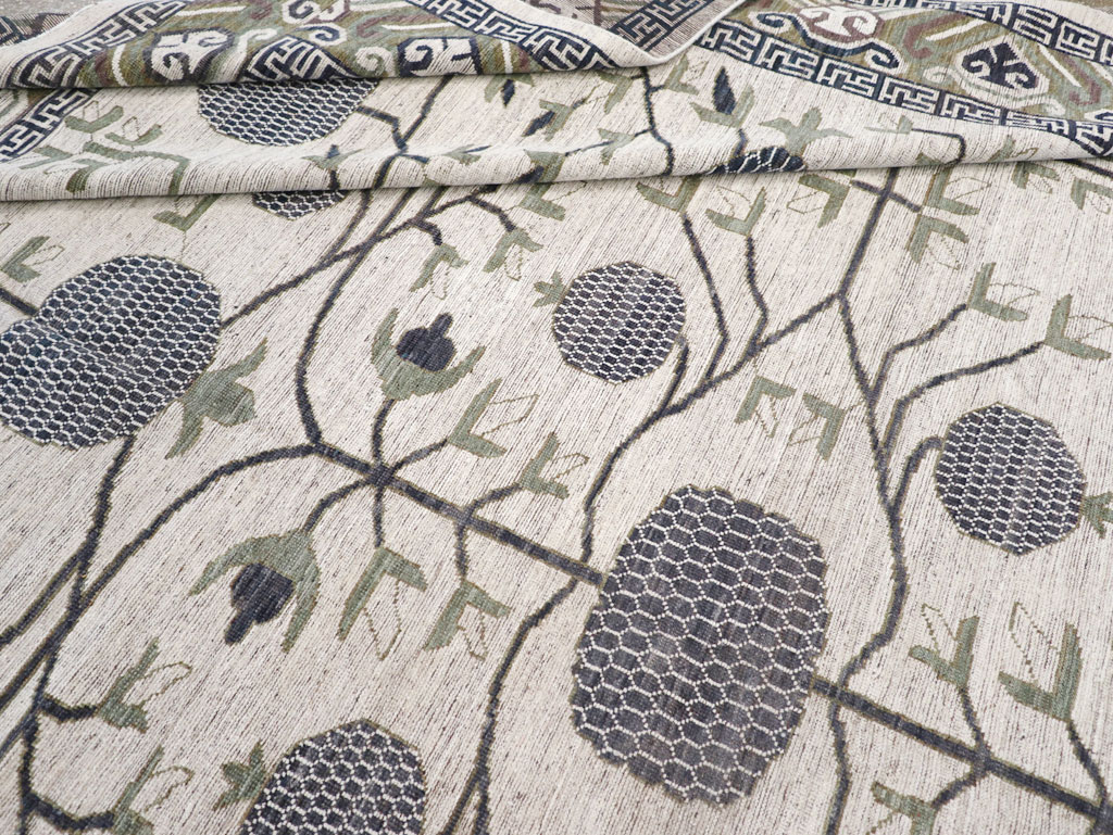 Modern East Turkestan Khotan Square Room Size Carpet, No.32393 - Gsblank