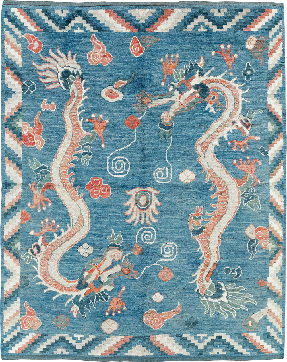 Modern East Turkestan Dragon Khotan Pictorial Room Size Carpet, No.32397 - Gsblank