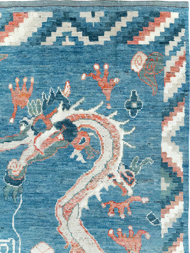 Modern East Turkestan Dragon Khotan Pictorial Room Size Carpet, No.32397 - Gsblank