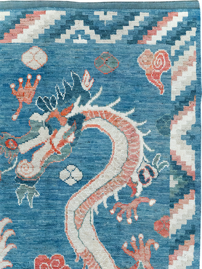 Modern East Turkestan Dragon Khotan Pictorial Room Size Carpet, No.32397 - Gsblank