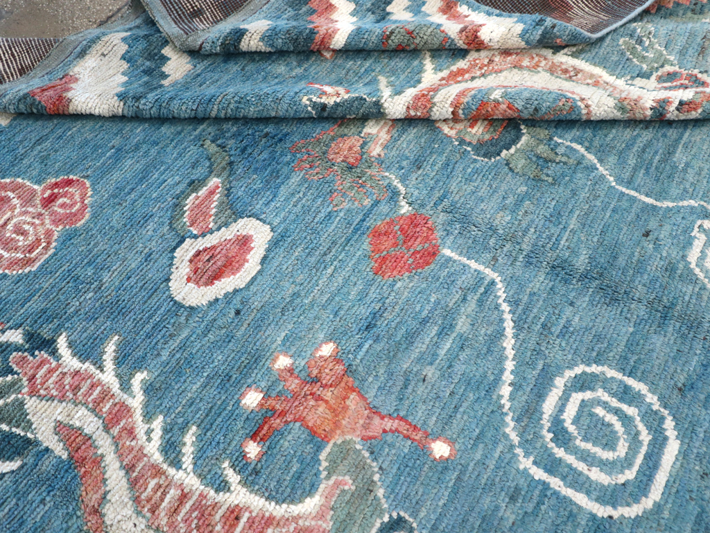 Modern East Turkestan Dragon Khotan Pictorial Room Size Carpet, No.32397 - Gsblank
