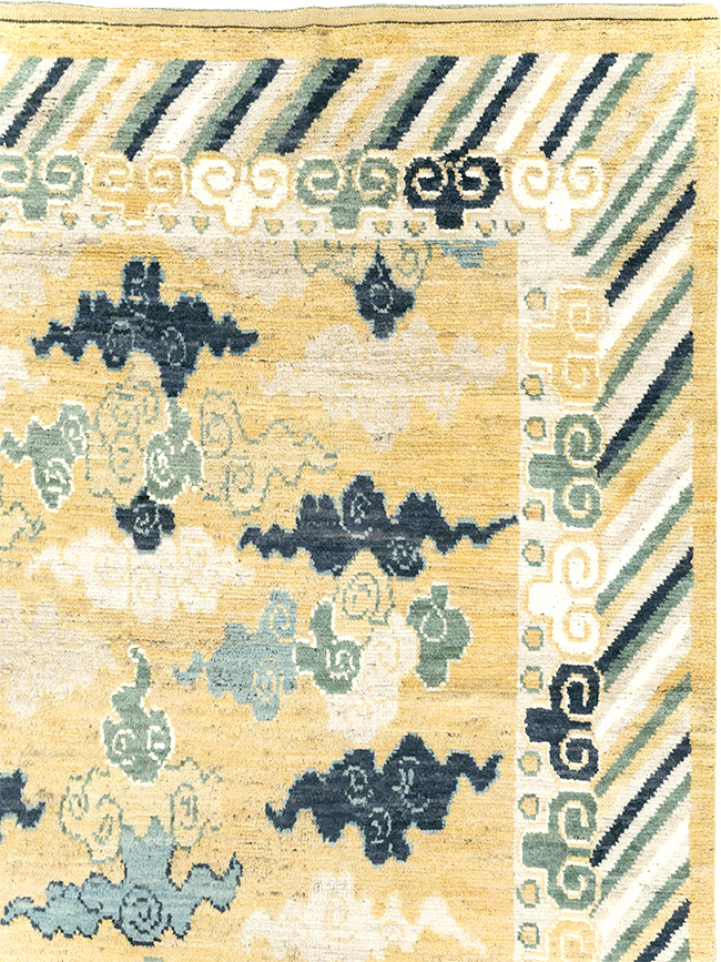 Modern East Turkestan Dragon Pictorial Khotan Room Size Carpet, No.32398 - Gsblank