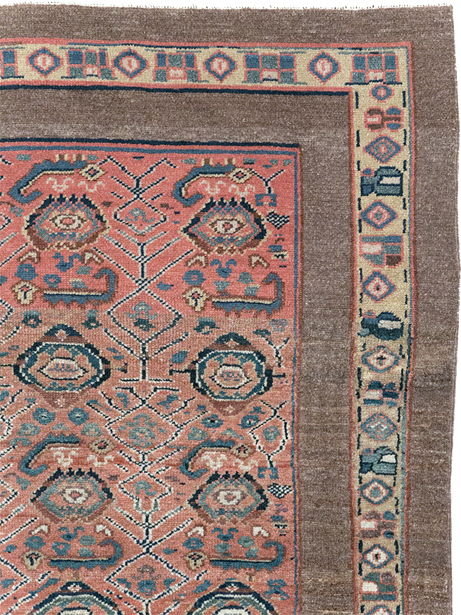 Antique Persian Serab Square Accent Rug, No.32399 - Gsblank
