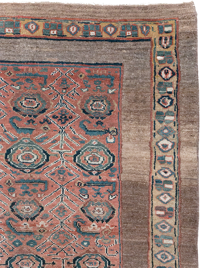 Antique Persian Serab Square Accent Rug, No.32399 - Gsblank