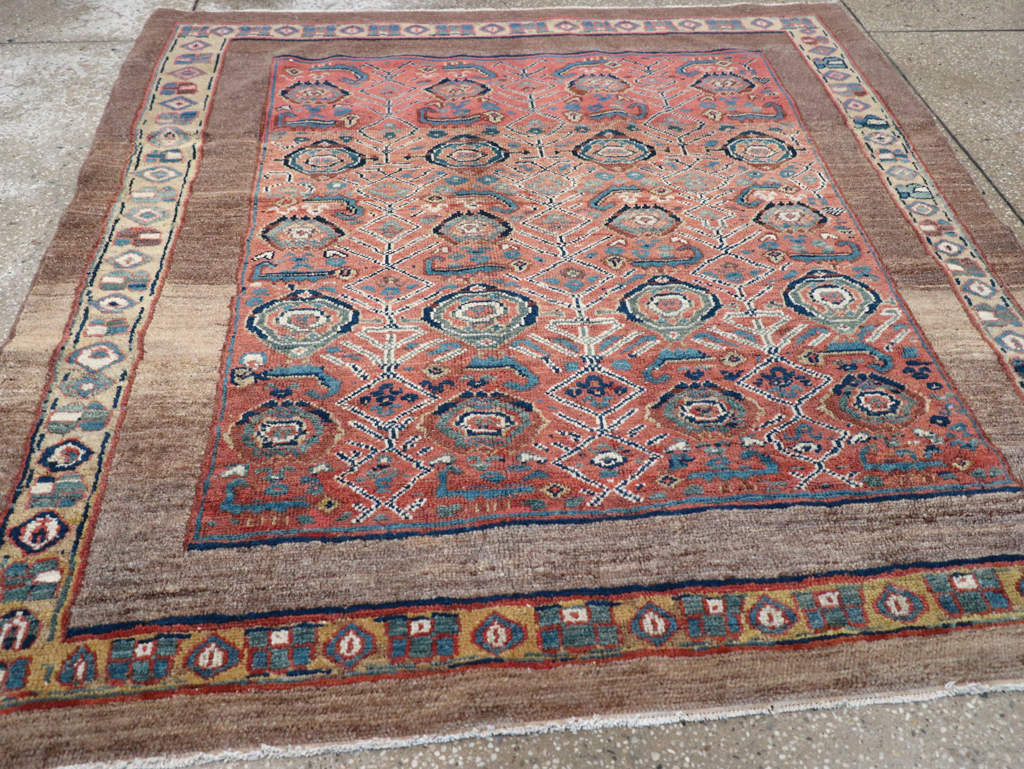 Antique Persian Serab Square Accent Rug, No.32399 - Gsblank