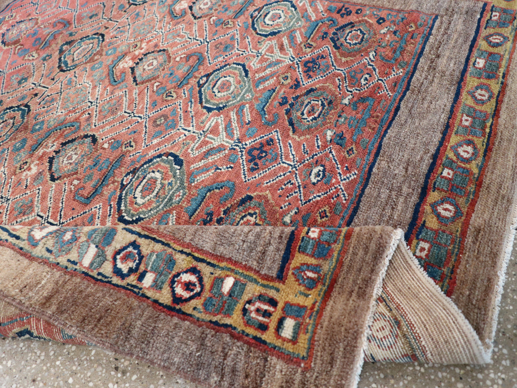 Antique Persian Serab Square Accent Rug, No.32399 - Gsblank