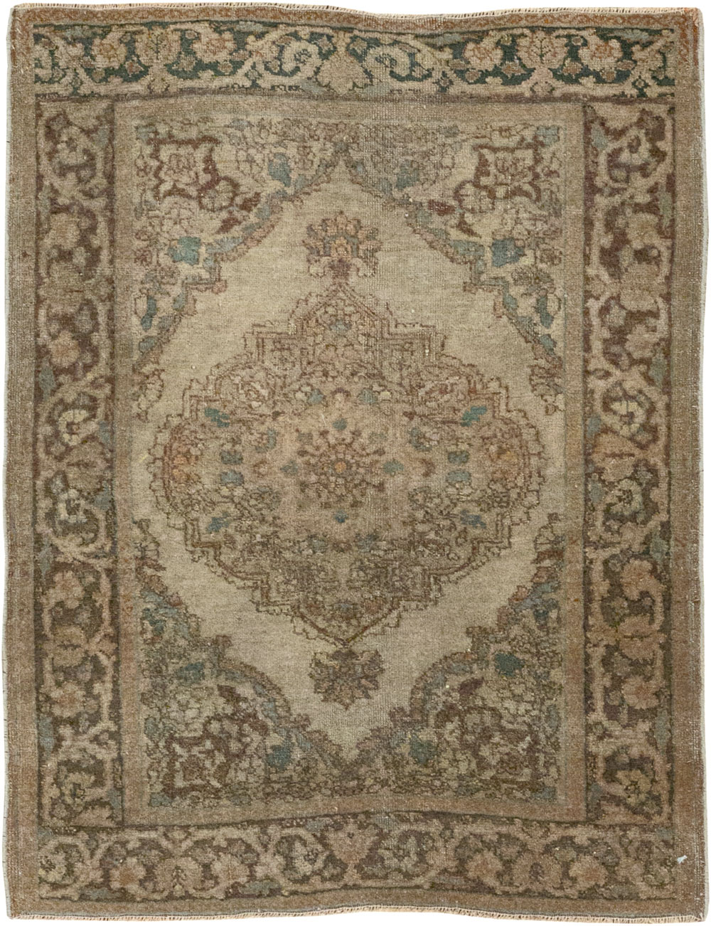 Antique Persian Tabriz Throw Rug, No.32400 - Gsblank