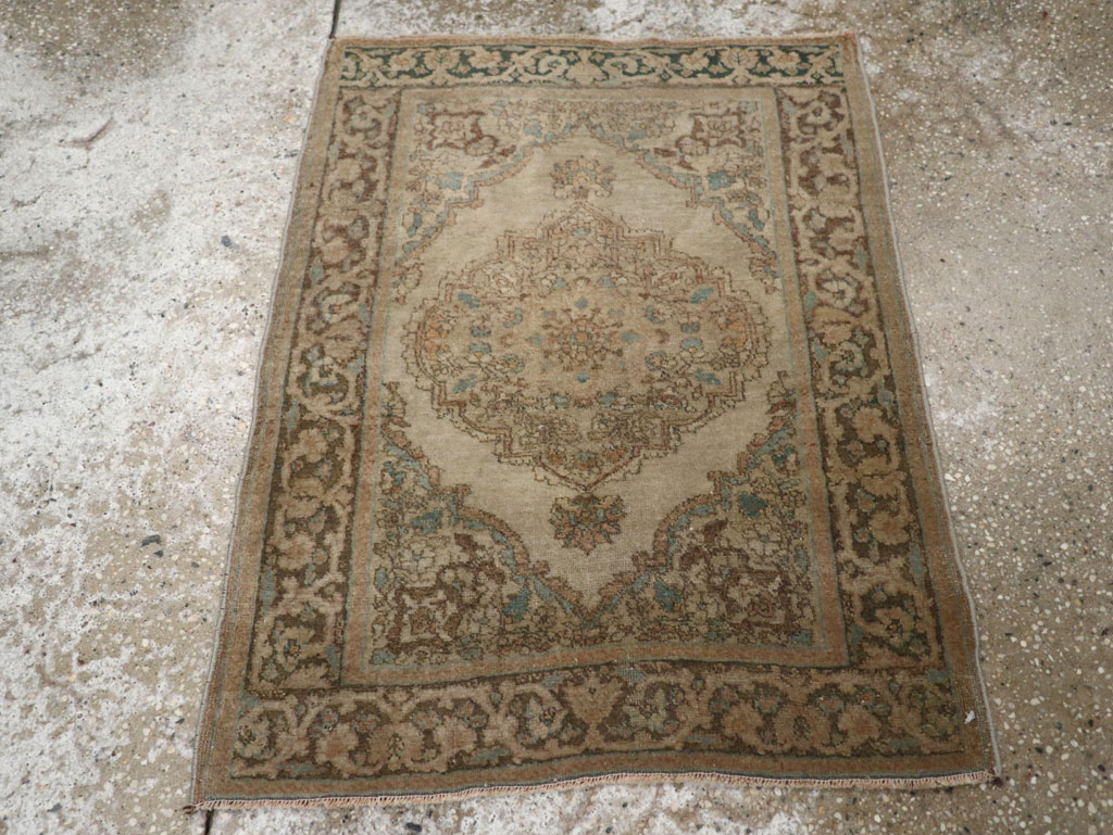 Antique Persian Tabriz Throw Rug, No.32400 - Gsblank