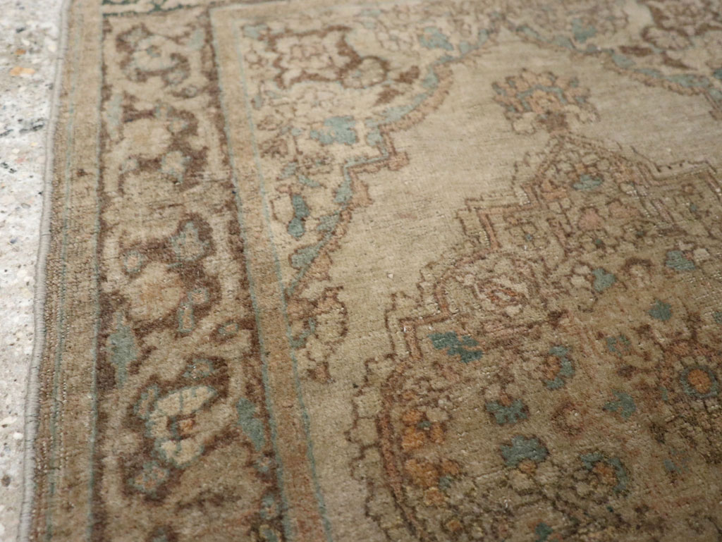 Antique Persian Tabriz Throw Rug, No.32400 - Gsblank